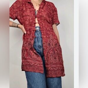 Vintage un deux trois burgundy blouse tunic